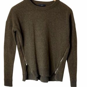 J. Crew Wool Crewneck Sweater with Zipper Detail (Size S)